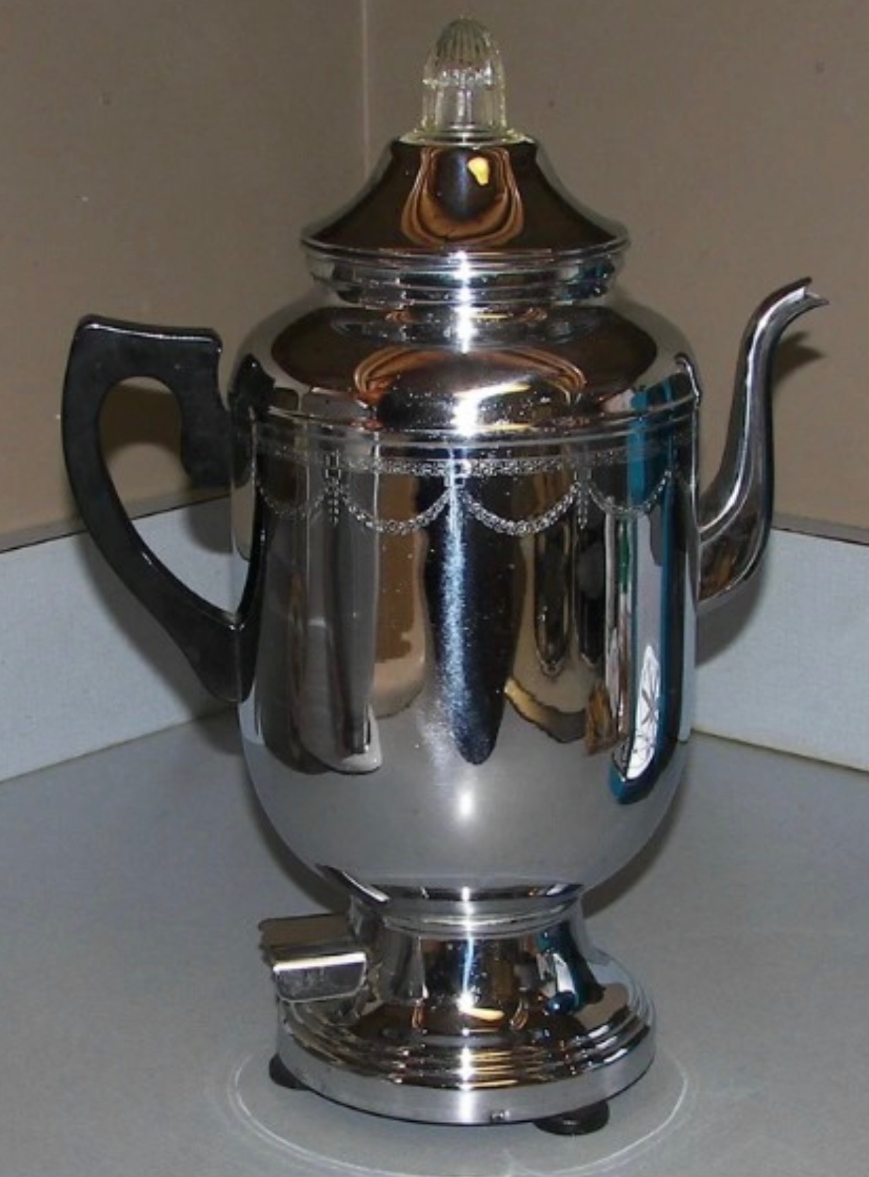 This is a photo of the percolator used by the Gardner women in the 50s - about Ava Gardner on Breakfast At Dominique's
